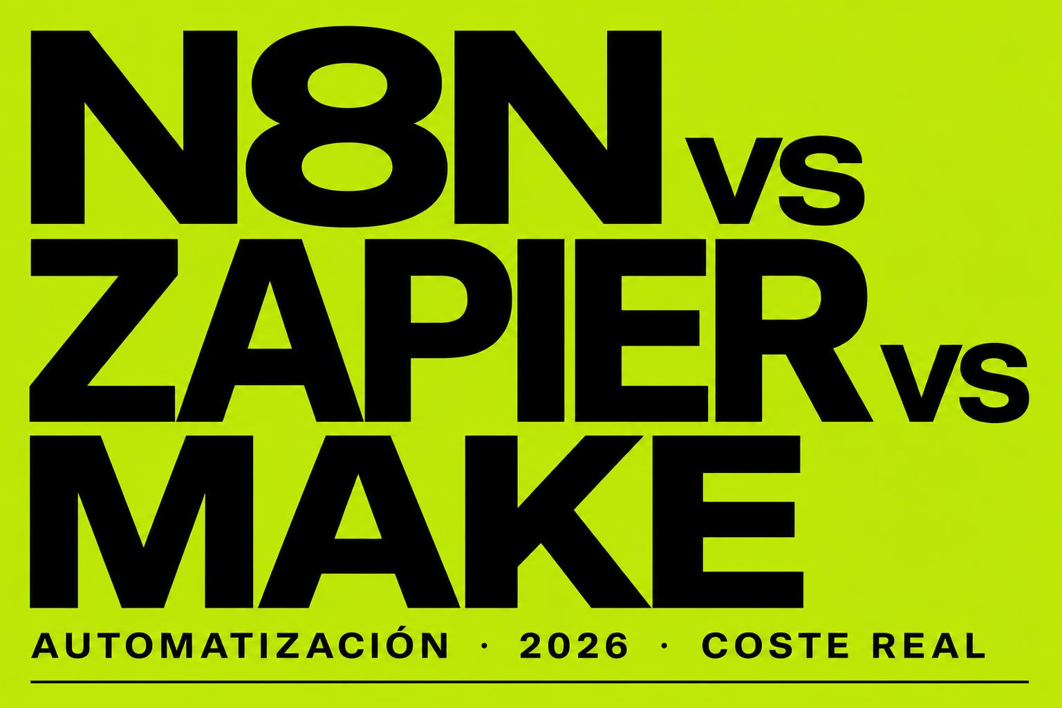 n8n vs Zapier vs Make: cuál elegir si automatizas tu negocio en 2026